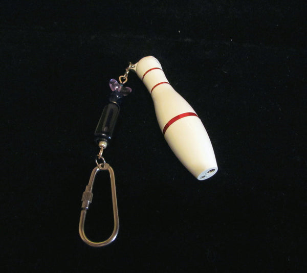 Bowling Pin Lighter Keychain Handmade OOAK Working