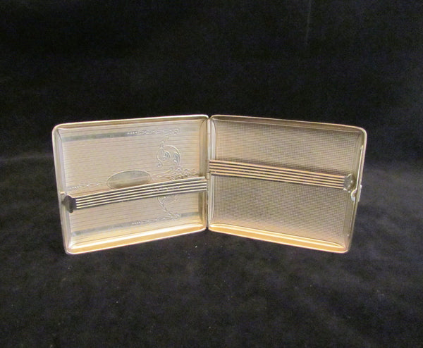 Evans Silver Cigarette Case & Lighter Set 1930's Working Spitfire Lighter