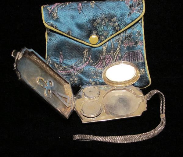 1900's Sterling Silver Compact Purse Vintage Powder Compact Change Or Coin Purse
