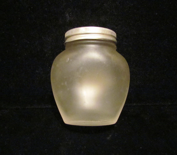 1920's Richard Hudnut Three Flowers Jar Vanishing Cream Frosted Satin Bottle Gold Foil Label Litho Lid