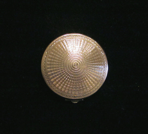 Richard Hudnut Guilloche Enamel Deauville Compact 1920's Powder Rouge Excellent Condition