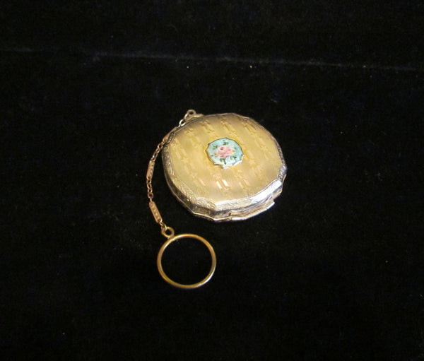 1920s Compact Purse Vintage Compact Dance Purse Guilloche Powder Rouge Finger Ring