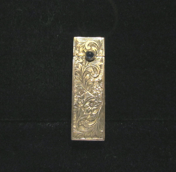 800 Silver Italian Lipstick & Mirror Case Vintage Lipstick Holder Sapphire Clasp 1910s