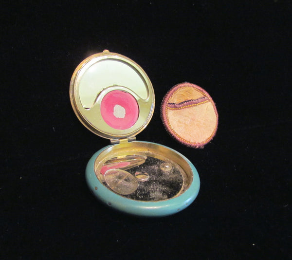 1920s Guilloche Enamel D. F. Briggs Powder Rouge And Mirror Compact