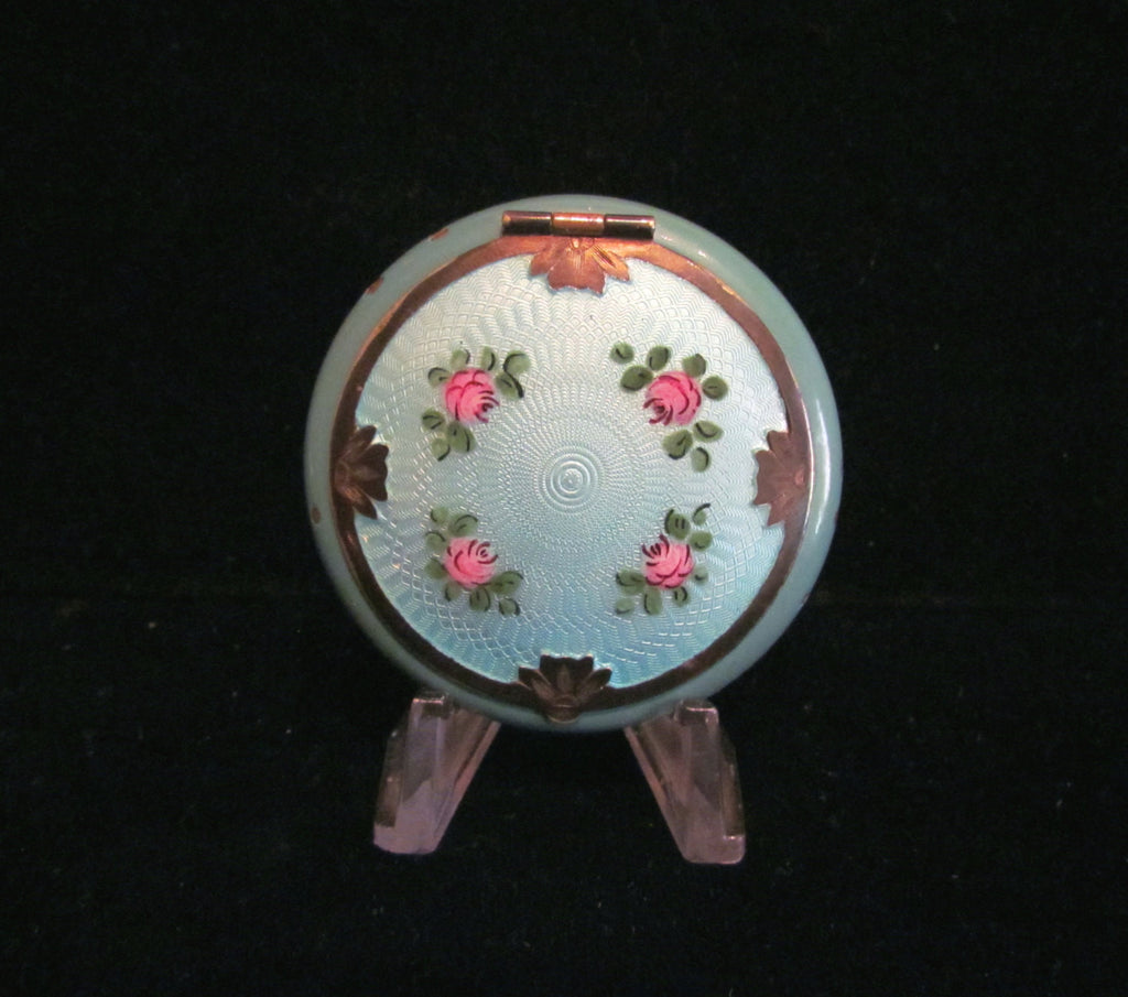 1920s Guilloche Enamel D. F. Briggs Powder Rouge And Mirror Compact