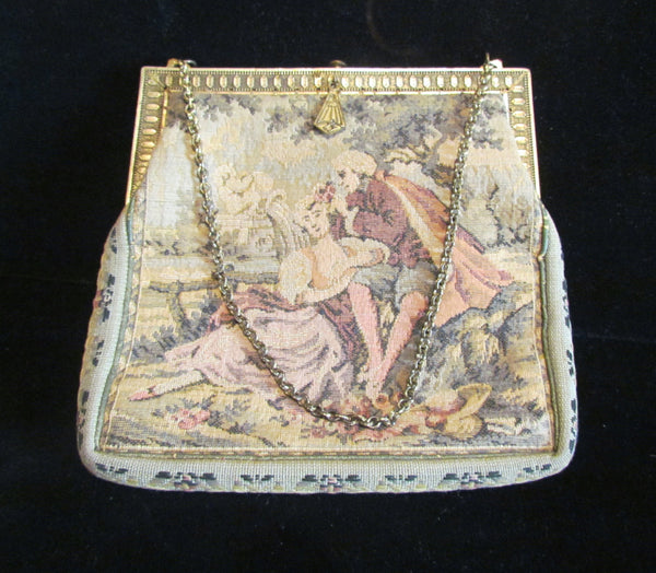 Victorian Petit Point Purse Antique 1900s Tapestry Purse