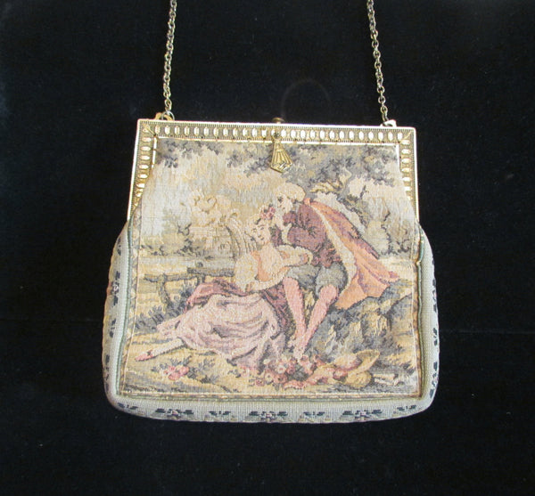 Victorian Petit Point Purse Antique 1900s Tapestry Purse