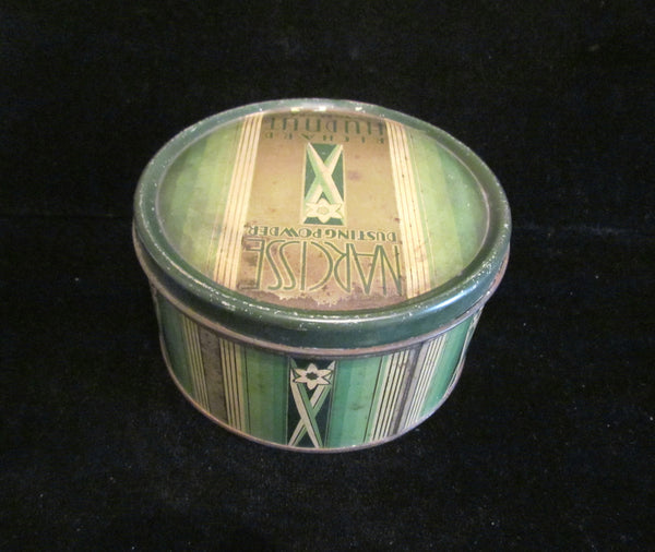 Vintage Powder Tin Richard Hudnut Tin Narcisse Dusting Powder Tin 1930s Art Nouveau Tin RARE