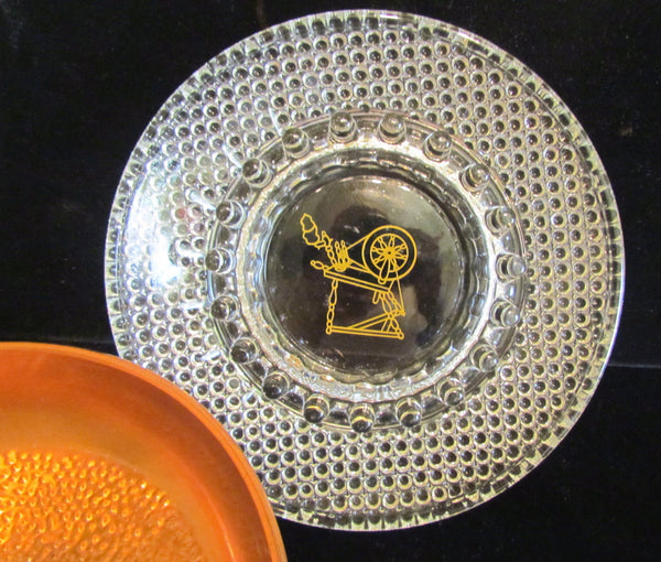 1950's Evans Copper Table Lighter &  Ashtray Set Tabletop Working Lighter