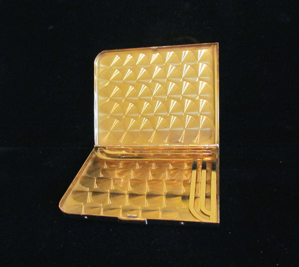 1940's Elgin Cigarette Case Gold Business Card Case Etched Pattern