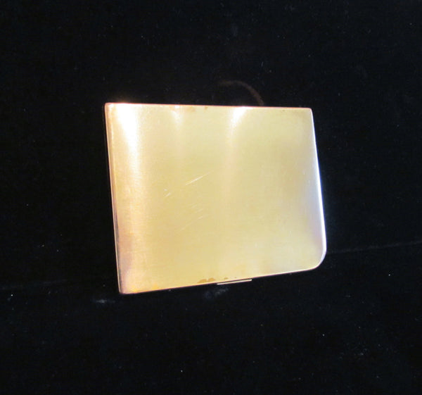 1940's Elgin Cigarette Case Gold Business Card Case Etched Pattern