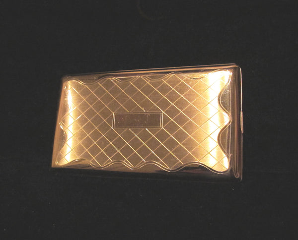 Vintage Cigarette Case Gold Elgin American 1950s Business Card Case Excellent Condition
