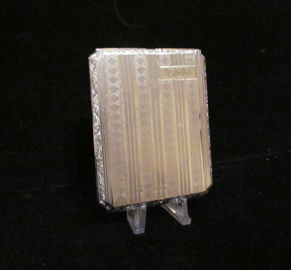 1910 EAM Cigarette Case Vintage Silver Plate Business Card Case Edwardian Antique Case