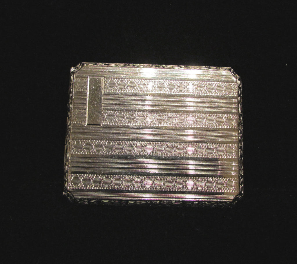 1910 EAM Cigarette Case Vintage Silver Plate Business Card Case Edwardian  Antique Case