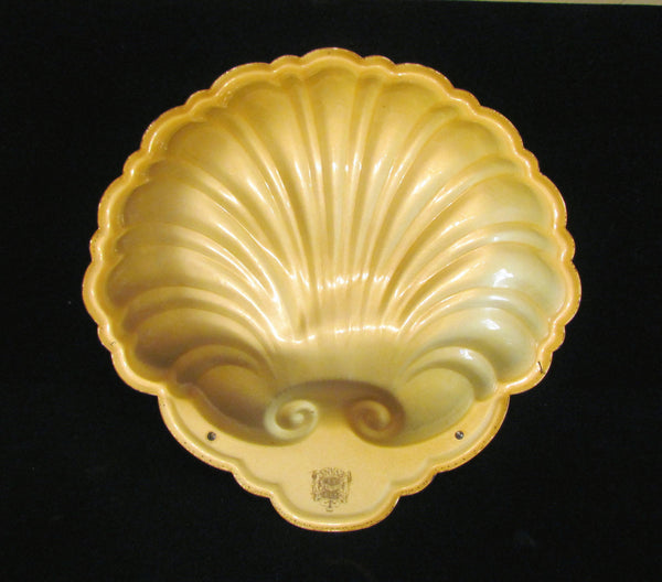 1950s Evans Yellow Guilloche Shell Ashtray Or Seashell Dish Rare