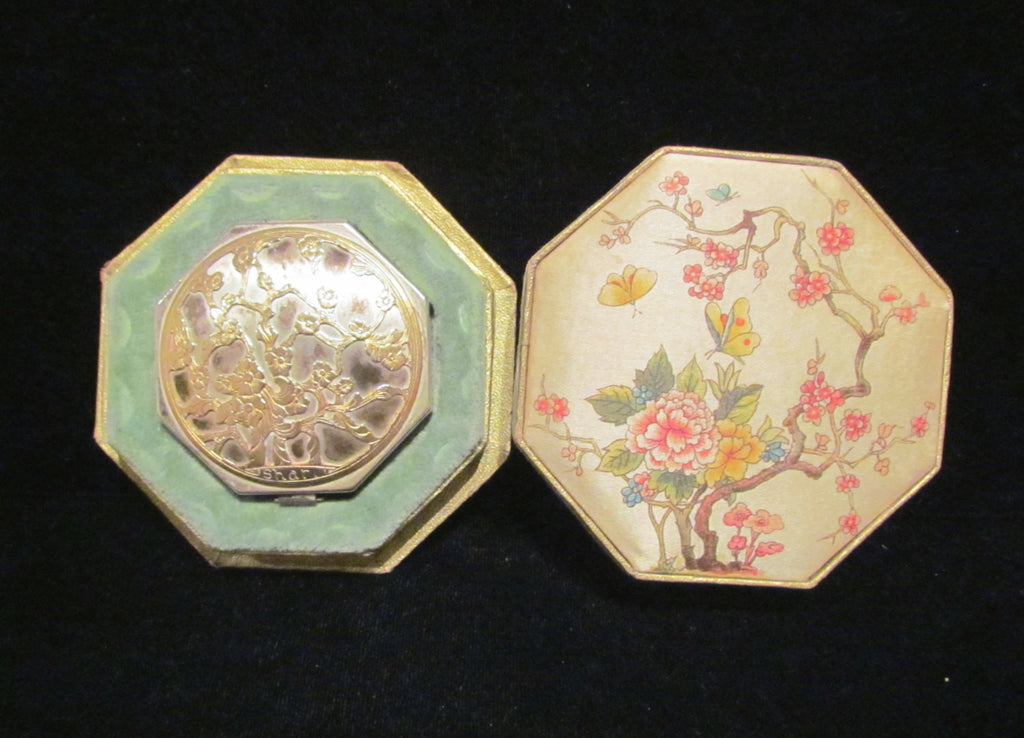 Langlois Shari Compact Silver And Gold In Original Silk Box Extremely Rare