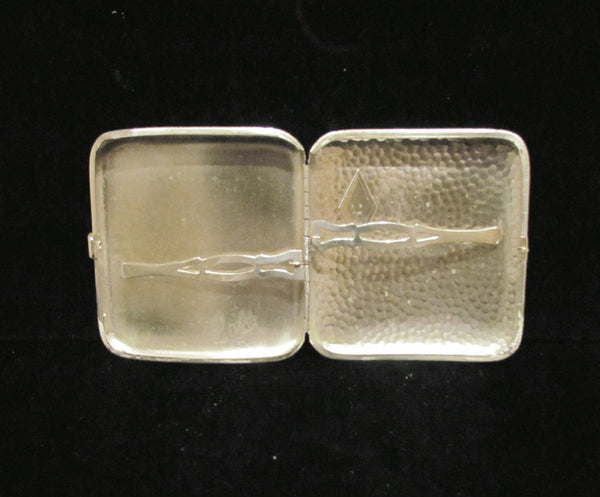 Silver Plated Cigarette Case & Match Safe 1910's Vesta Gift Set In Original Box