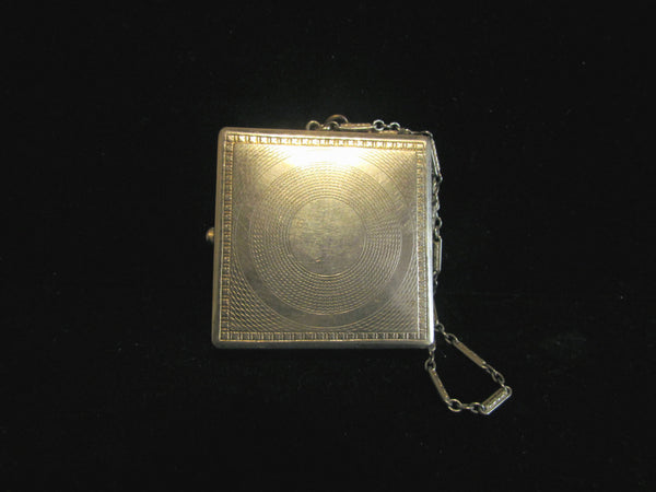 Antique Guilloche Compact Purse Powder Mirror Compact Dance Purse Wristlet Antique Victorian RARE