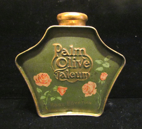1919 Palm Olive Talcum Powder Tin Rose Egyptian Antique Palmolive Tin Rare