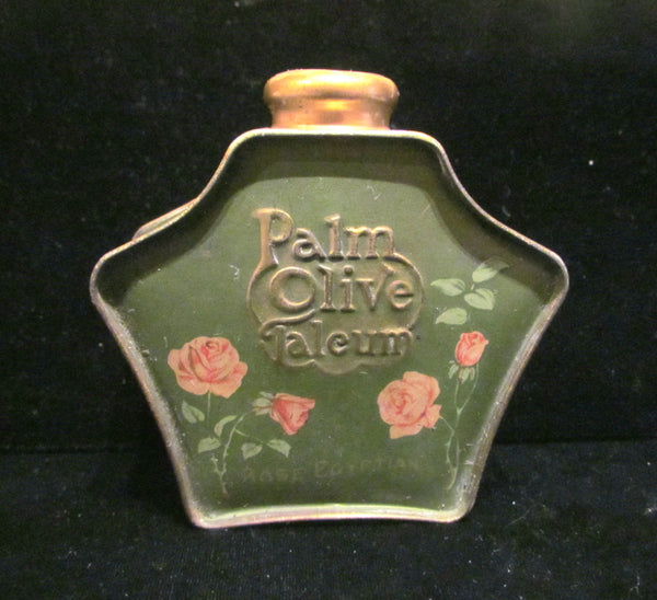 1919 Palm Olive Talcum Powder Tin Rose Egyptian Antique Palmolive Tin Rare