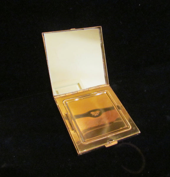 Vintage Volupte Compact Enamel Compact Asian Animal Powder Compact Mirror Compact EXCELLENT CONDITION