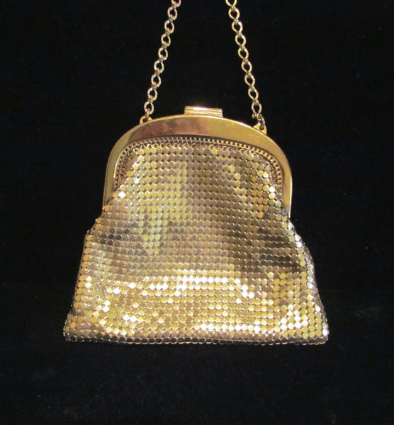 Rhinestone Whiting & Davis Purse 1930s Gold Mesh Art Deco Wedding Bridal Bag