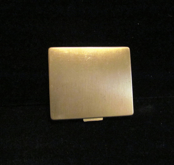 1940s Paul Flato Stage Coach Compact Gold Plated And Jeweled Powder Compact