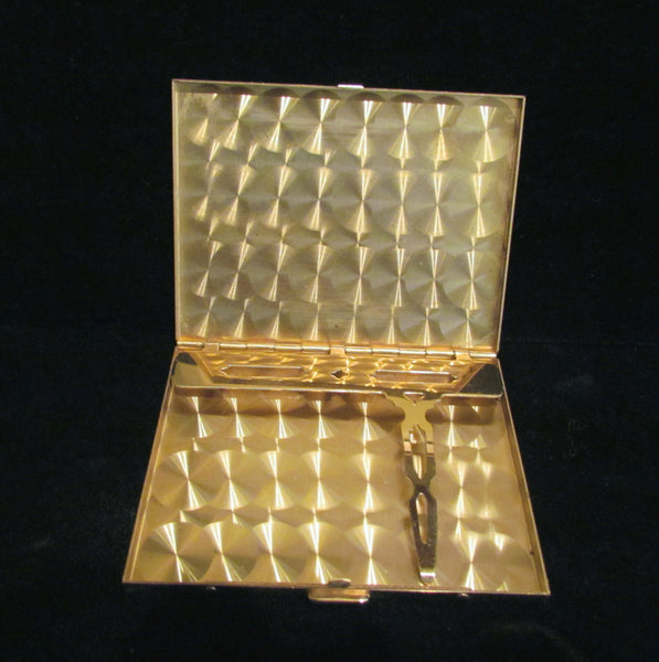 Ladies Cigarette Case 1950s Business Credit Card Holder Bronze Gold Tone Case Excellent Condition