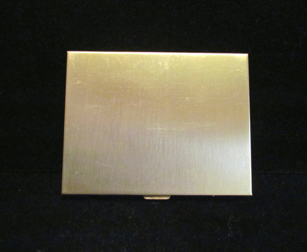 Ladies Cigarette Case 1950s Business Credit Card Holder Bronze Gold Tone Case Excellent Condition