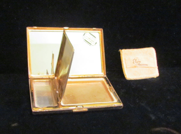 Vintage Elgin American Guilloche Art Deco Enamel Makeup Compact
