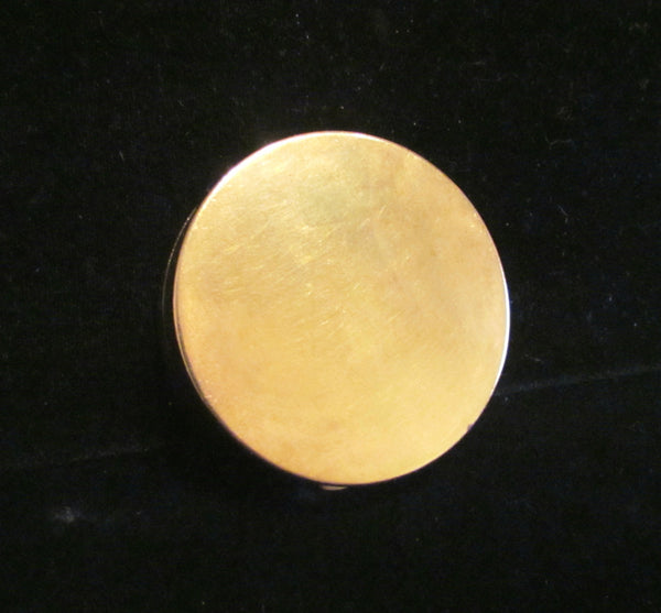 1910 Djer Kiss Double Compact With Powder Rouge Mirror Gold And Green Enamel