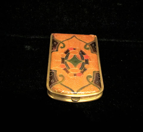 1930s Mondaine Leather Book Compact Vintage Powder Rouge And Mirror Art Deco Compact