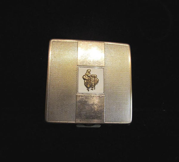 1950s Yardley Powder And Mirror Silver & Gold Tone Compact
