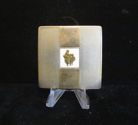 1950s Yardley Powder And Mirror Silver & Gold Tone Compact
