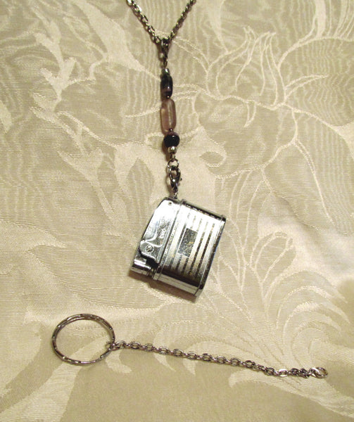 OOAK Handmade Vintage Lighter Necklace & Keychain Silver Working Lighter Pendant Necklace