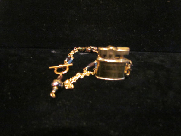Handmade Beaded Lighter Necklace Gold Working Lighter Steampunk OOAK Pendant Necklace