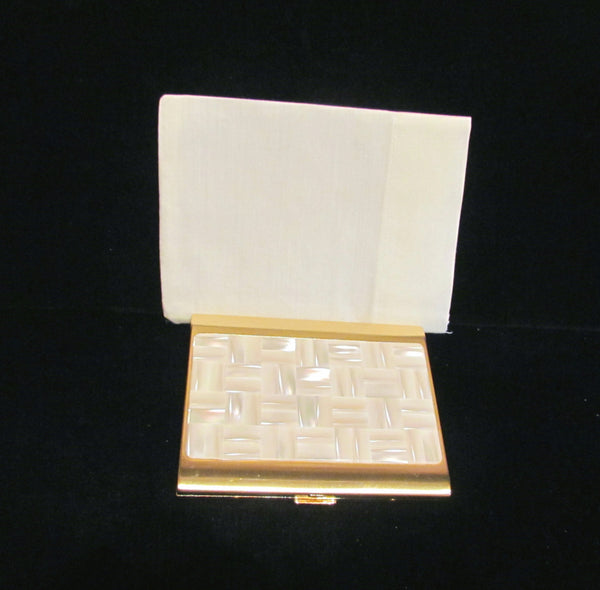 Mother Of Pearl Cigarette Case 1980s Gold Business Or Credit Card Case Excellent Condition