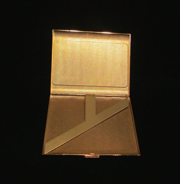 Mother Of Pearl Cigarette Case 1980s Gold Business Or Credit Card Case Excellent Condition