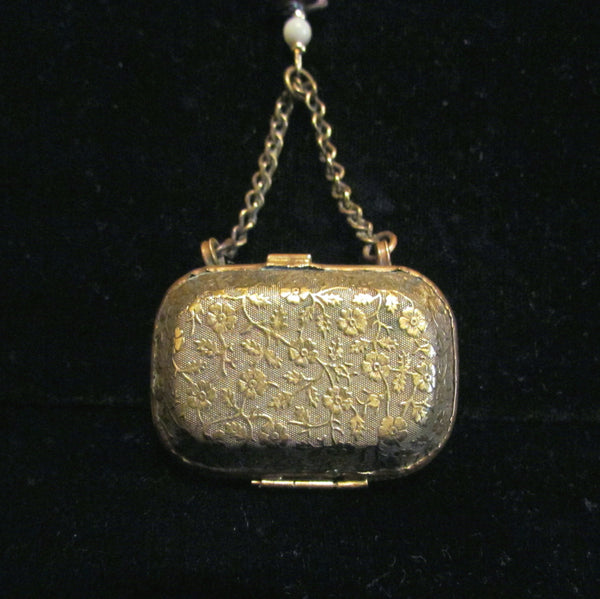 Gold Purse Pendant Necklace Victorian Scent Purse Antique Jewelry One Of A Kind