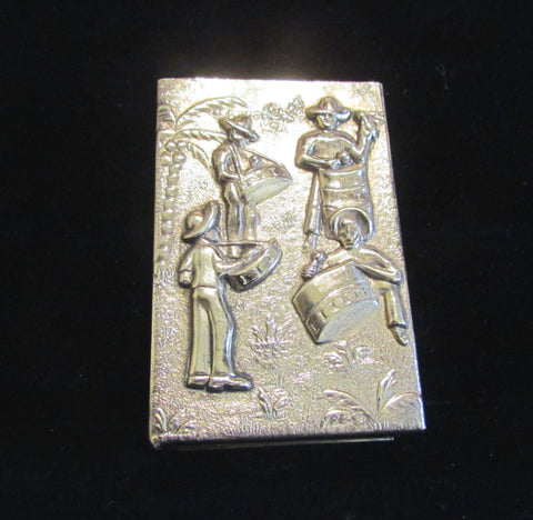 1950's Hans Jensen Cigarette Case Silver Plated Slip Case Denmark Latin Design