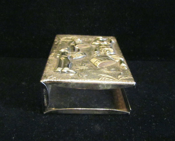 1950's Hans Jensen Cigarette Case Silver Plated Slip Case Denmark Latin Design