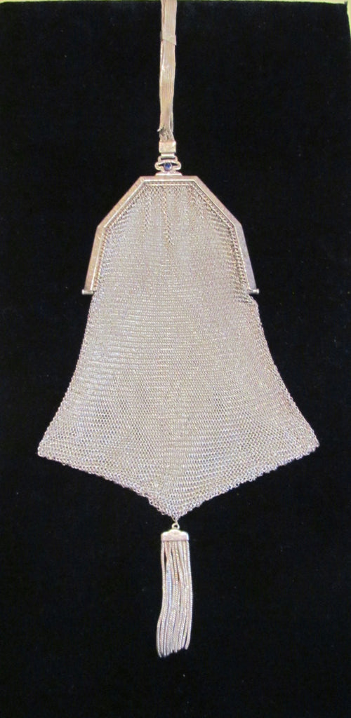 Soldered Silver Mesh Purse Antique Victorian Purse 1920's Formal Evening Bag Wedding Bridal