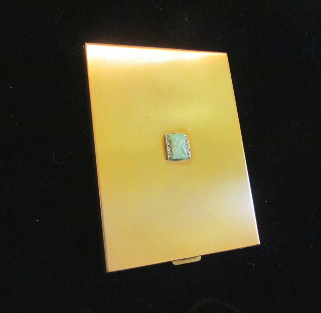 1950 s Volupte Cigarette Case Gold Rhinestone Ladies Business Card