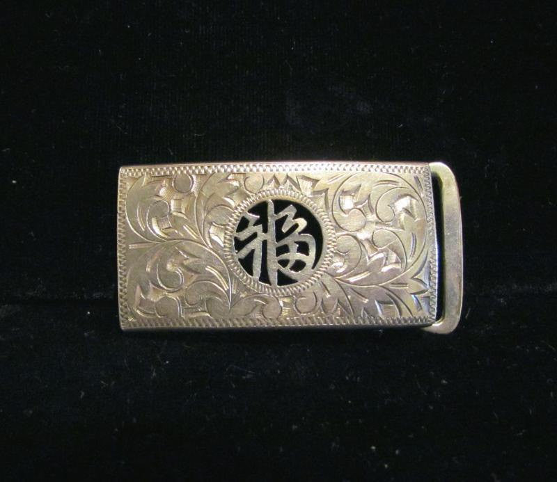 Etched silver sales buckle belt