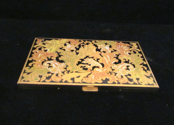 Vintage Volupte Cigarette Case 1950s Enameled Ladies Business Card Case Card Holder