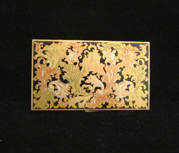 Vintage Volupte Cigarette Case 1950s Enameled Ladies Business Card Case Card Holder
