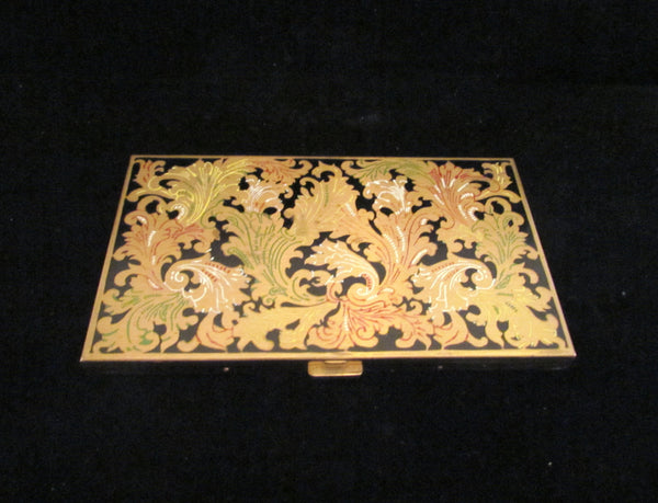 Vintage Volupte Cigarette Case 1950s Enameled Ladies Business Card Case Card Holder