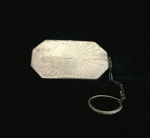 Victorian Compact Purse 1900s Silver Compact Ornate Antique Finger Ring Compact