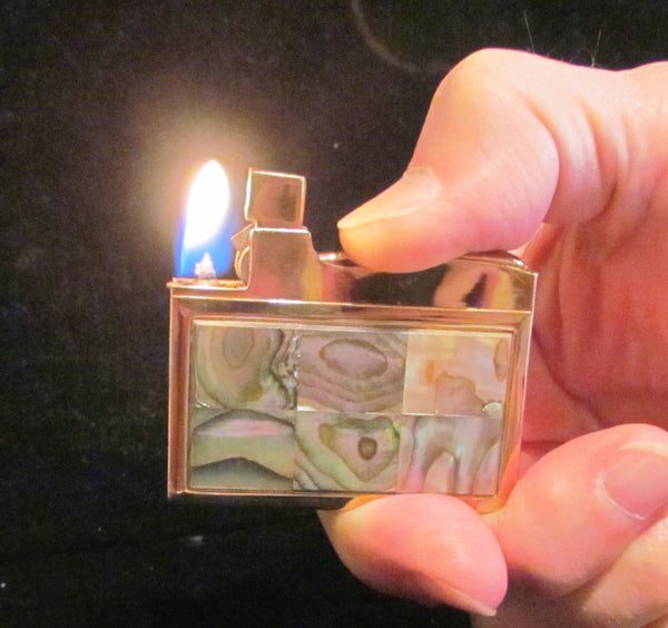 1950s Elgin American Lighter Abalone Gold Working Lighter Original Box
