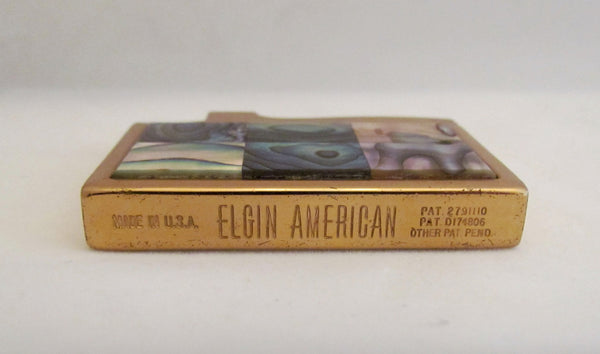 1950s Elgin American Lighter Abalone Gold Working Lighter Original Box